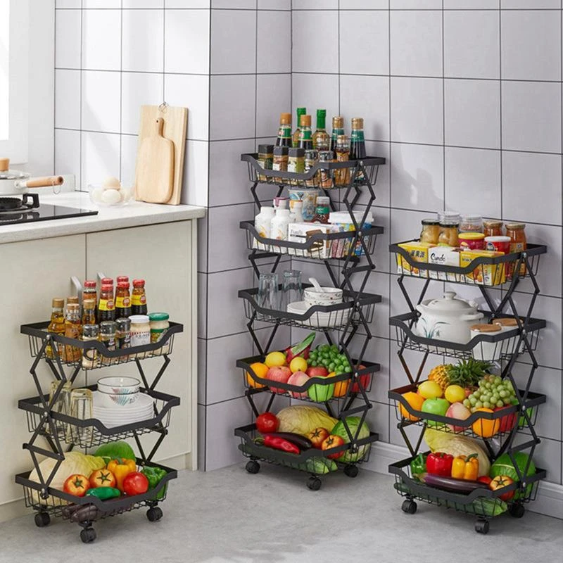 Wholesale Vegetable Basket Fruit Storage Basket Kitchen Square Hollow Iron European Style Fruit Basket