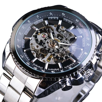 Winner Watch Fashion Sport Design Bezel Golden Men Watches Top Brand Luxury Clock Men Steampunk Automatic Skeleton Watch