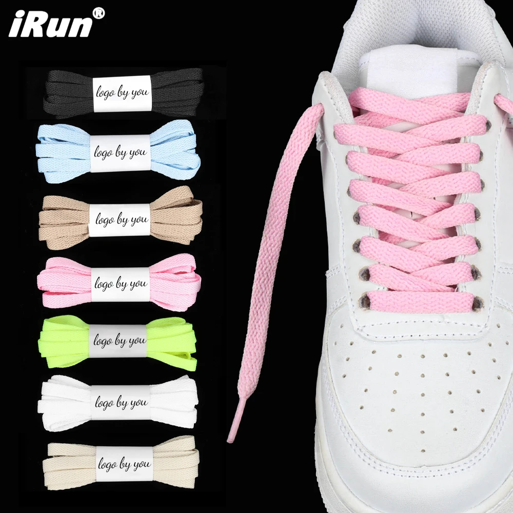 iRun Fashion Braid Type Flat Shoelaces Classic Polyester Flat Shoe Laces Solid Color Shoestrings for Sneaker Hiking Boot