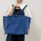 2022 Fashion High Quality Portable Vintage Cotton Summer Fringe Canvas Beach Tote Bag