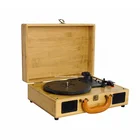 Player 100% Natural Bamboo Manufacture Bluetooth Turntable Vinyl Record Player