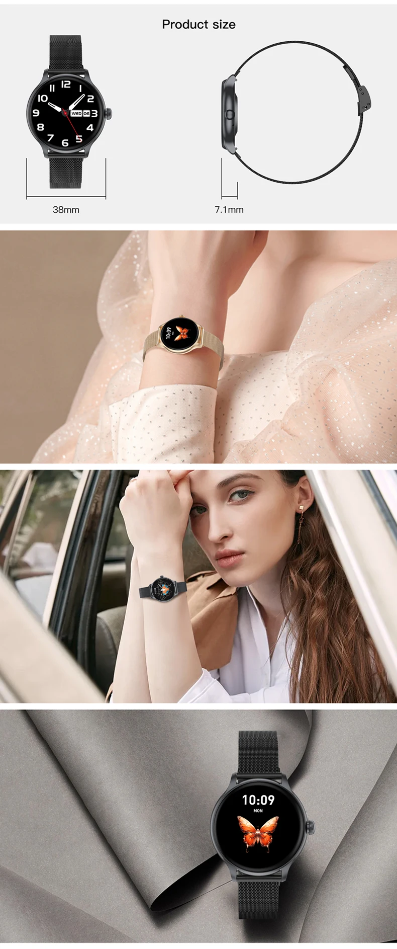 product 2026 womens fitness smartwatch km105 sports modes 1atm waterproof amoled screen heart rate monitor-3