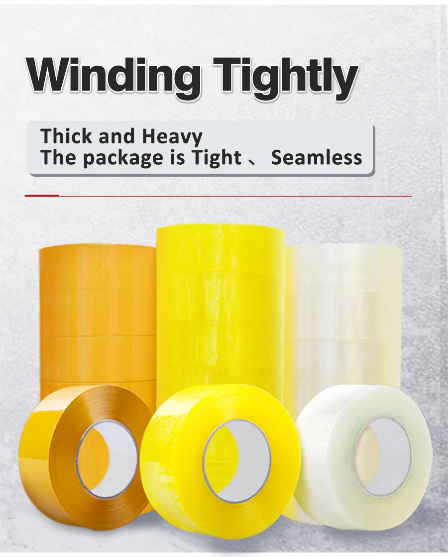 Yellowish Bopp Packing Adhesive Tape Carton Sealing Single Sided Jumbo