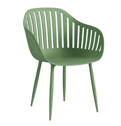 Modern Style PP Plastic Dining Chair Hollow out Backrest with KD Legs for Home Apartment Restaurant Cafe Hotel Use