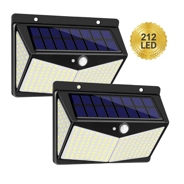 212 led solar motion sensor light