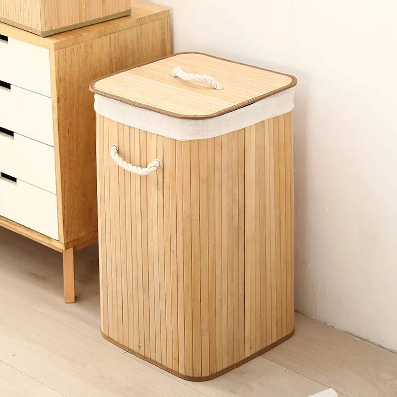 Dirty clothes bamboo laundry basket large capacity basket folding laundry storage hamper bamboo laundry basket