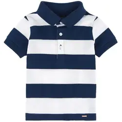 Children Boy Polo T-shirt Short Sleeve Stripe Pattern Casual Style