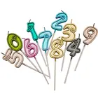 Letter Candle Glitter Number Letter Color Candle Wholesale 0-9 Glitter Number Birthday Decoration Cake Candle