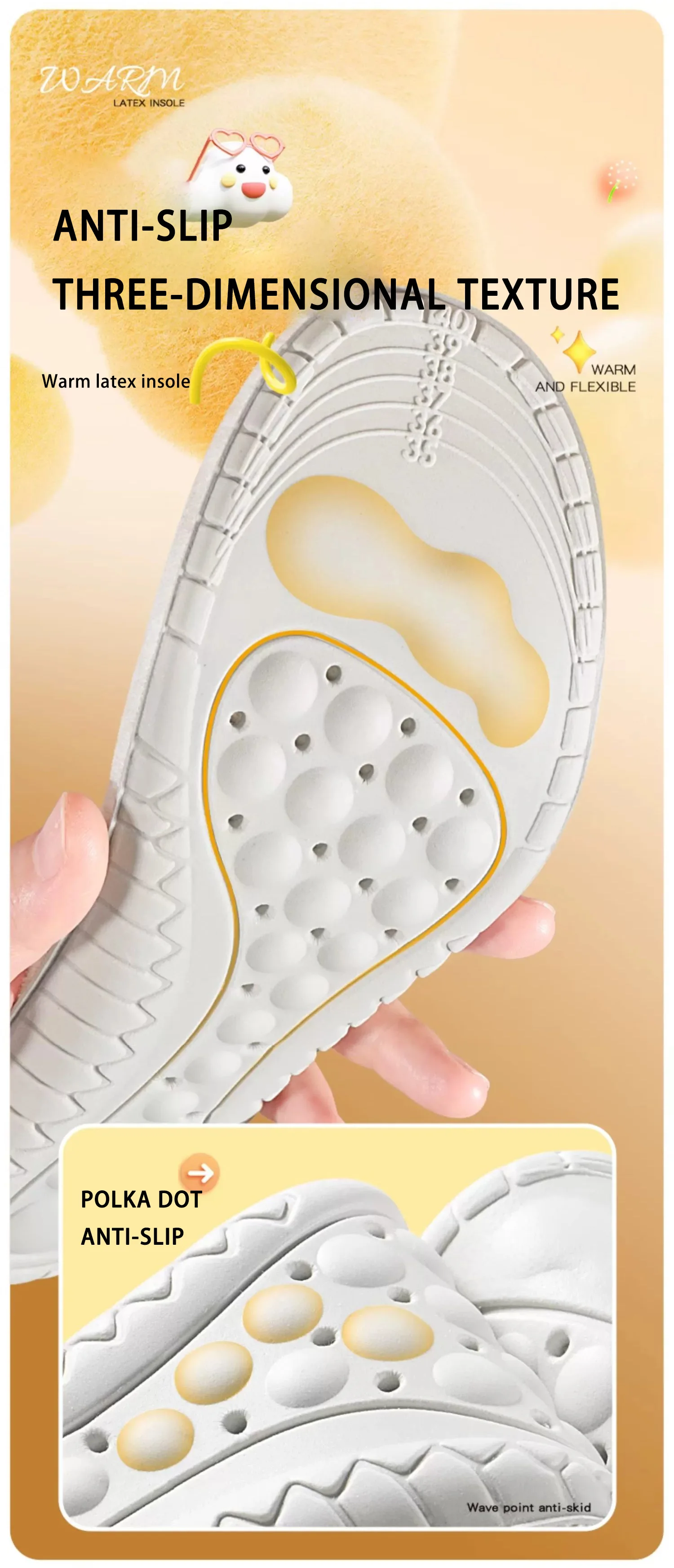 Winter Plush Latex Insoles for Snow Boots, Odor Prevention & Soft Thermal Comfort Winter Plush Latex Insoles for Snow Boots, Odor Prevention & Soft Thermal Comfort