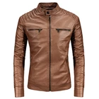 Leather Jackets Jacket Wholesale Fashion Men Racer Motorcycle PU Leather Jackets Coat Black Brown Leather Jacket