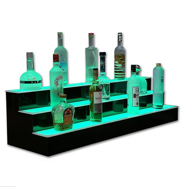 Mr.LQ Espositore per Bottiglie a LED a 3 Livelli Sidro per Scaffali per Liquori con Luce Colorata Variabile E Altro Ancora al Bar per Feste KTV 