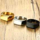 Black Ring Wholesale New Design Punk Black Stainless Steel Geometric Ring For Men Custom Design Men Ring