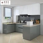 Kitchen Suofeiya High Gloss Grey Lacquer Kitchen Cabinet Built In Pantry Cupboards Kitchen