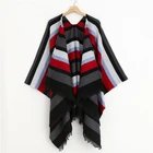 Striped Coat Customized Good Quality Striped Shawl Simple Design Womens Shawl Coat