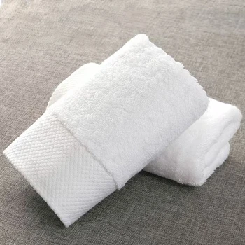 Hotel towel manufacturers wholesale towel cotton pure white bath towel thickened gifts printed logo platinum satin