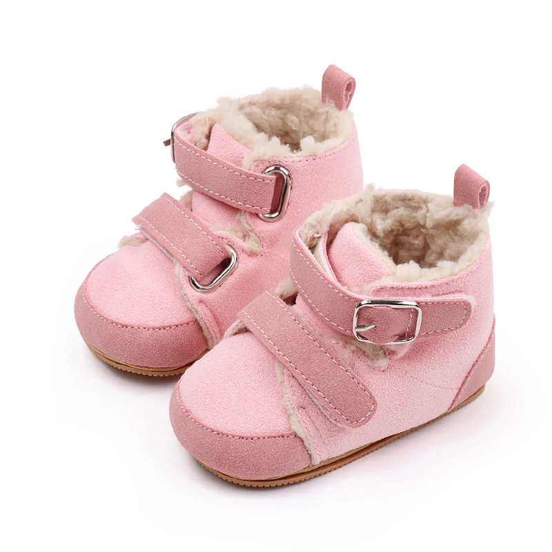 Double Inline Winter Warm Baby Chunky Plush Underlining Warm Toddler Cotton Boots factory