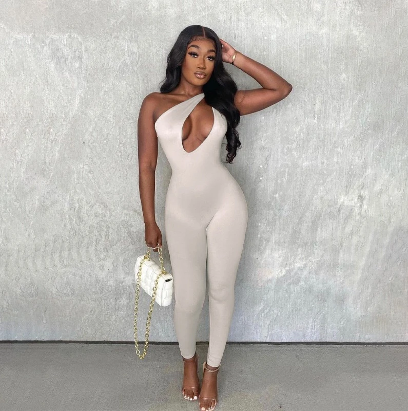 2022 Fall Style Fashion Solid Obe Shoulder Casual Women Jumpsuit - Buy Spandex Jumpsuit Women,Jumpsuit Fashion New Design,Jumpsuits Product on Alibaba.com