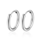 Small Hoop Wholesale 18k Plated Stainless Steel Round Earrings Small Hoop Women Men Black Silver Earrings