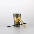 Tea Heart Milk Tea Plastic Drink Straw Cup With Yellow Heart Pattern
