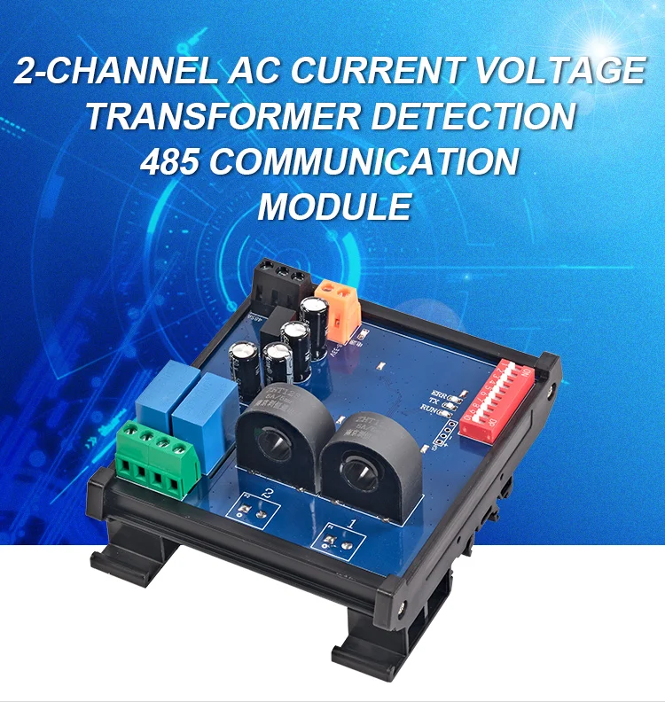 product huaqingjun 2 channel rs485 current voltage transformer detect module high precision rs485 communication acquisition module483-2