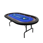 Poker Poker Table 10 YH 10 Players Texas Holden Poker Table Casino Folding Poker Table With Padded Rails Cup Holders