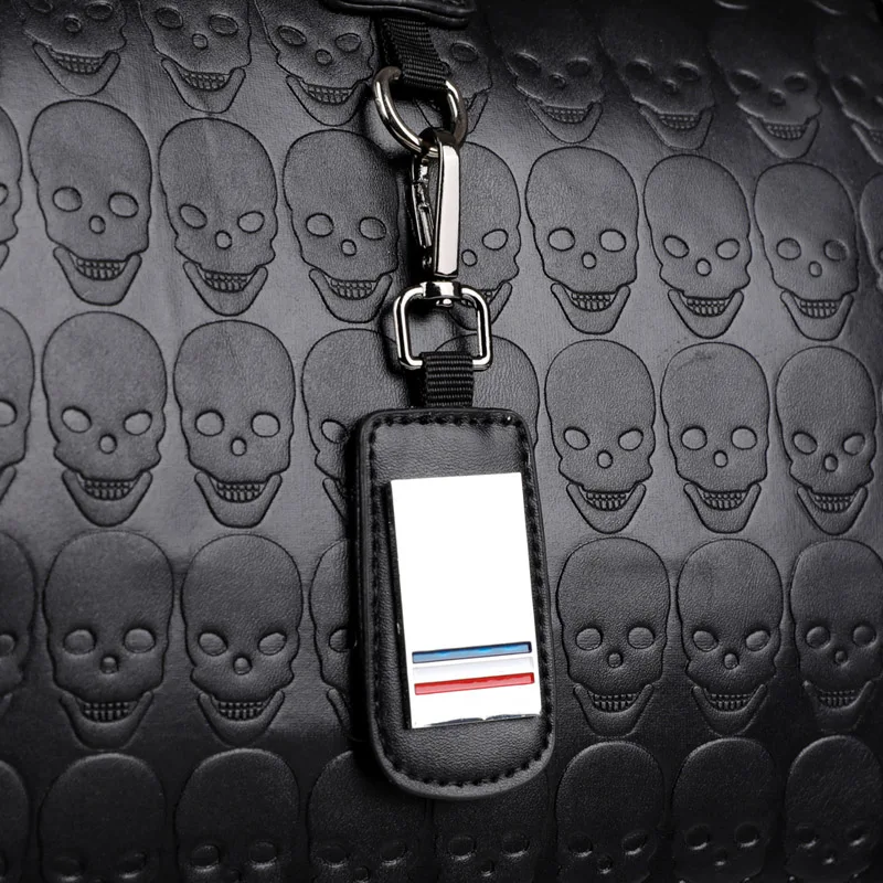 Large Capacity PU Leather Duffle Tote Bag Skull Embossed Print Custom Style Luxury Designer Shoulder Travel Bag Women Men Sport