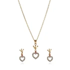 Jewellery Jewellery Jewellery Fashion Zinc Alloy Heart Shape Pink Rhinestone Girls Fine Jewellery Sets