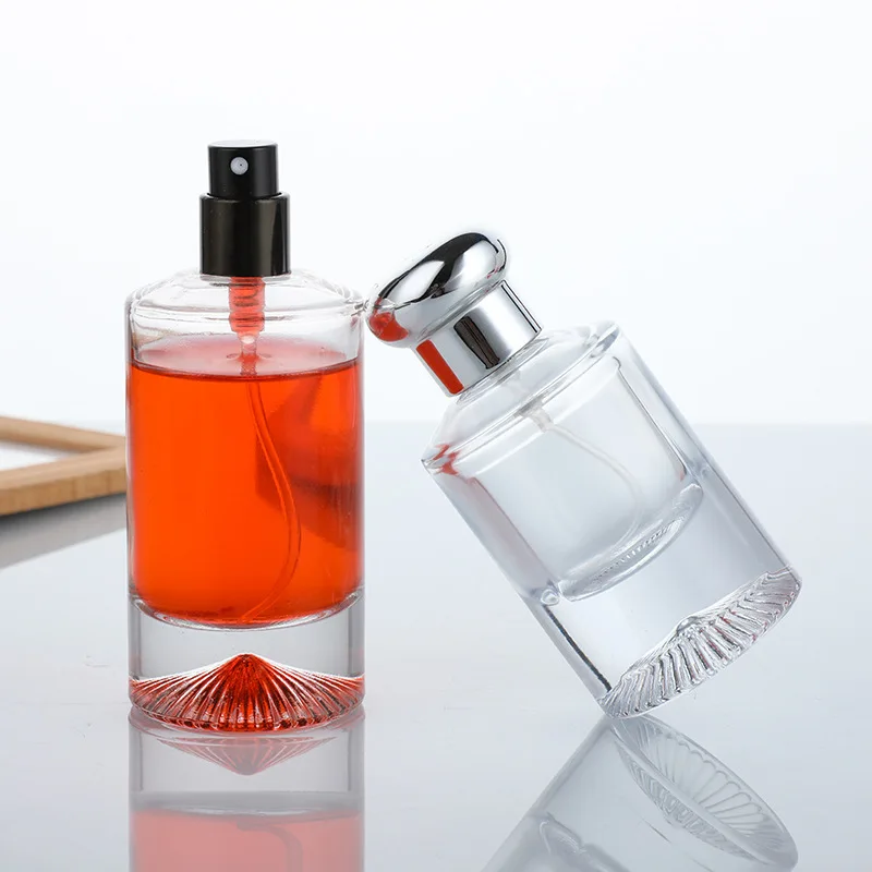 2022 Wholesale Luxury Custom Cyclindrique Empty Spray Pump 25ml 50ml Perfume Glass Bottle