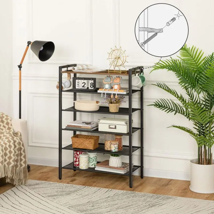 Wholesale Coat Hooks and Shoe Rack Set Industrial Style Coat Tree Shoe Storage Stand Set for Shoes Organizer