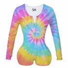 Women Cute Cartoon Rugrats Adult Women Short Sleeves Pajamas Romper Sleepwear Sexy V-neck Onesie