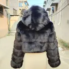 Fur Jacket Fox Hot Sale Hooded Women Fur Jacket Fox Fur Bomber Jacket Warm Overcoat Fur Coat