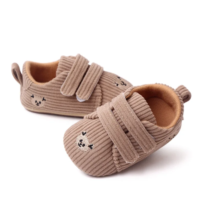 High Quality Soft Anti-slip TPR Outsole Corduroy Material Baby Toddler New Born Shoes 2025 Unisex Boys and Girls supplier