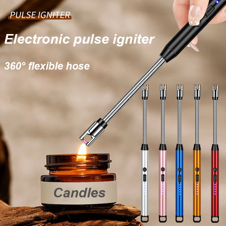 360 Degree Flexible Electric Arc BBQ Lighter Pulse Igniter USB Rechargeable Windproof Kitchen Cigarette Candle Lighters