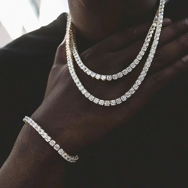 3mm 4mm 5mm Hiphop 18k Gold Plated 