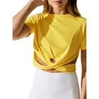 Designer 2021 Fashion Cropped Crew Neck High Quality Designer Women T Shirt