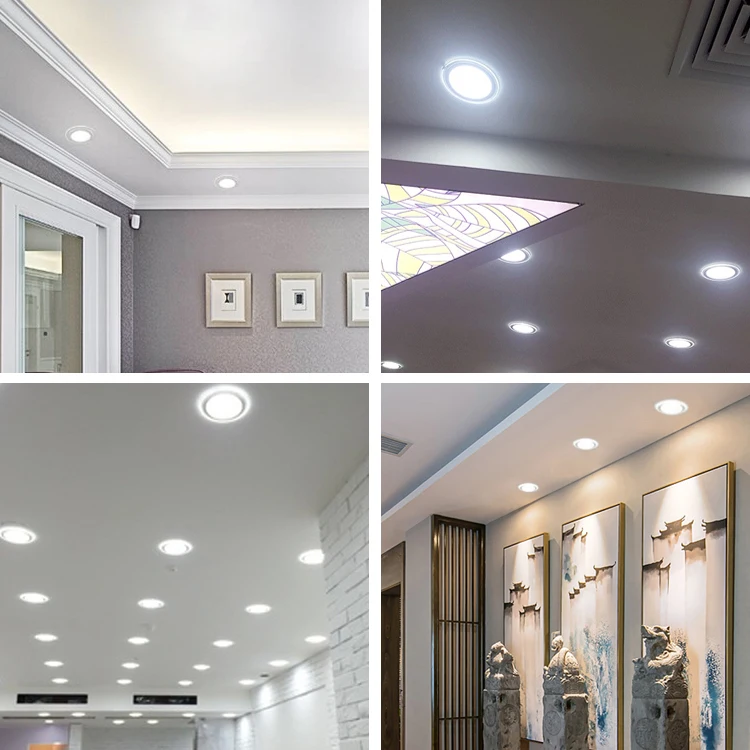 Factory low price white round square embedded patch aluminum glass panel 6w 12w 18w 24w ceiling Led ceiling light