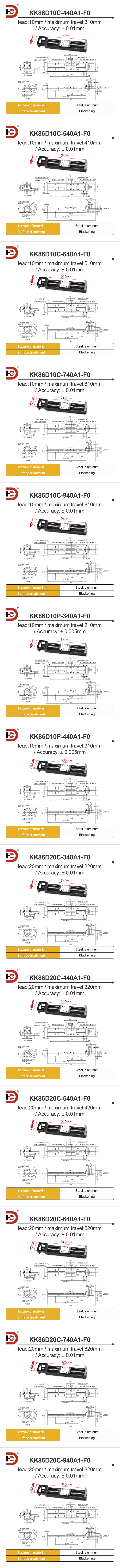 KK60/86 Linear Micro Module High-precision Steel Based Ball Screw Sliding Table Automated Robotic Arm factory