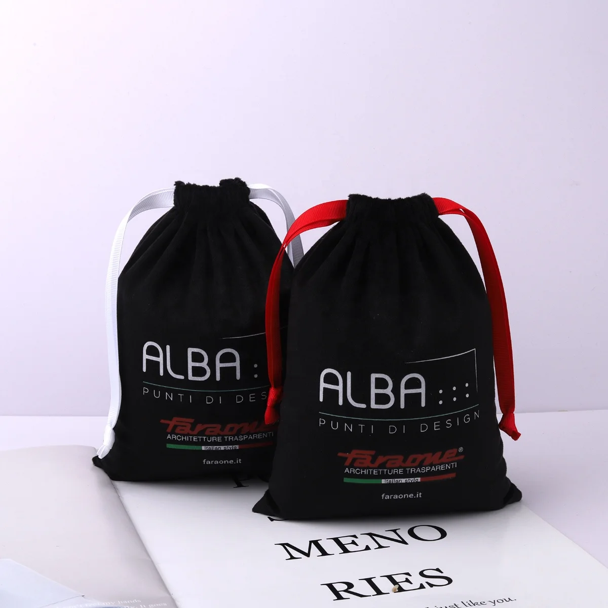 Custom Logo Printing Velvet Drawstring Perfume Gift Jewelry Bag Dust Luxury Velvet Packaging Bag