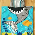 Hooded Towel Child Animal Design Square Poncho Cheap Microfiber Print Hooded Beach Towel For Kid