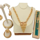Bridal Simple Design Fashion Jewelry 24K Gold-plated Laser Engraved Bridal Jewelry Set
