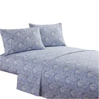 Flat Sheet Printed Washed Elegent 100% Polyester Flat Sheet Printed Design Fitted Bed Sheet Set