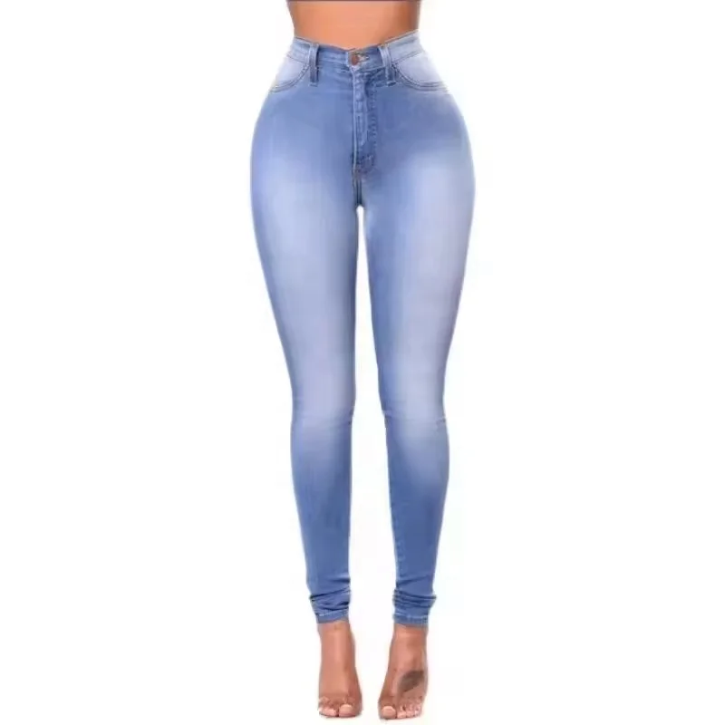 Straight Women's Jeans Trousers Fashion Skinny High Waist Denim Pants Blue Plus Size Stretchy Pantalons Jeans Femmes