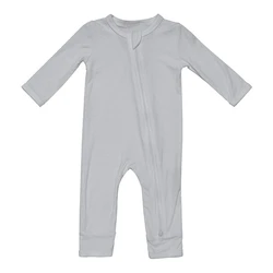 Custom Logo Newborn Infant Boys Girl Zipper Sleepwear Pajamas Toddler Baby Footie Jumpsuit Organic Bamboo Romper