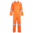 IMPA 190541 100% Cotton Boilersuit Working Coveralls With Reflective Tape HOBOND 190GSM BLUE WHITE ORANGE