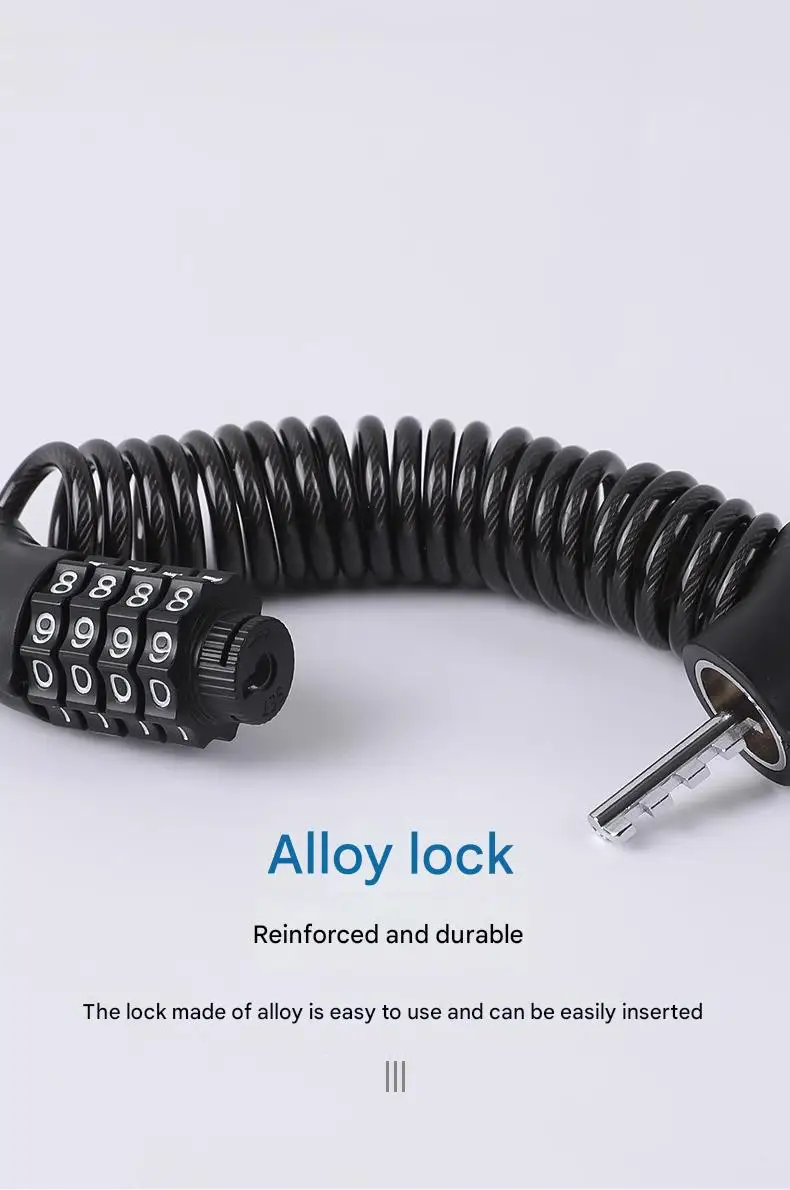 Portable Password Lock for Bicycles Motorcycles Electric Vehicles Mini Chain Lock Cycling Equipment Anti-Theft Accessory