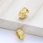 Brass Hoop Pride Earring Punk Jewelry 14k Gold Brass Small Circle Textured Chunky Hoop Ear Accessory