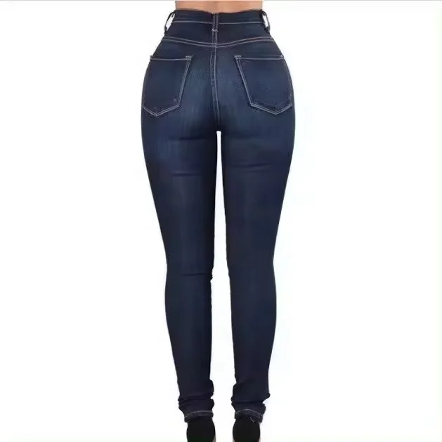 Straight Women's Jeans Trousers Fashion Skinny High Waist Denim Pants Blue Plus Size Stretchy Pantalons Jeans Femmes