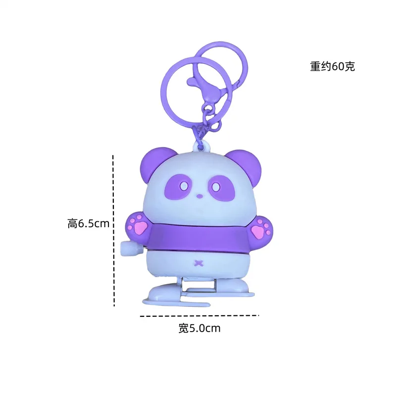 manufacturer 3D pvc plastic kids cute cartoon designer car key chain ring gift creative clockwork panda toy keyring keychain