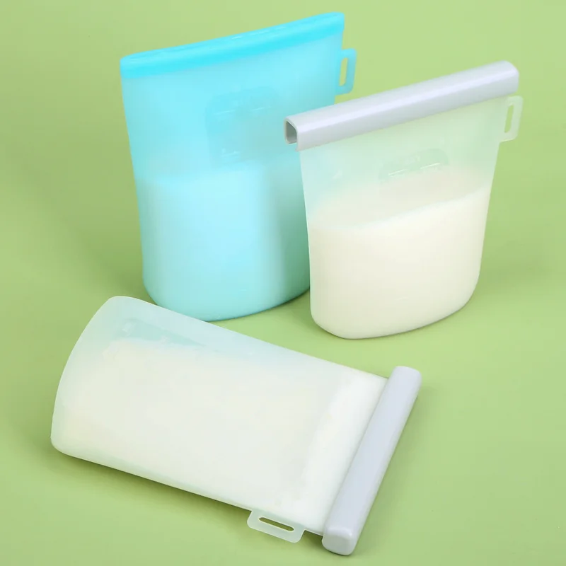 Eco Friendly Fresh-Keeping Food Grade Reusable Freezer Cooler Silicone Snack Breastmilk Food Storage Bags