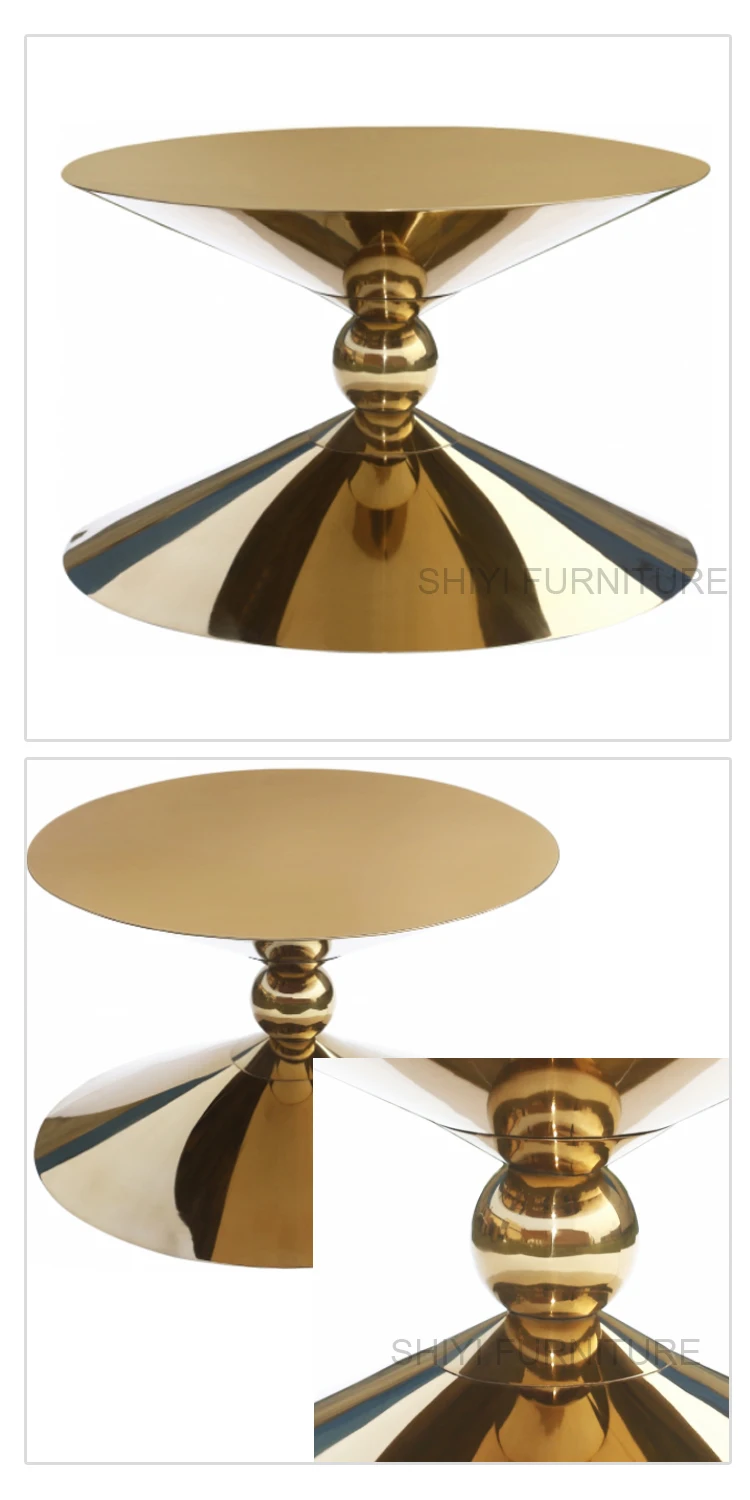 Modern round metalic coffee tables